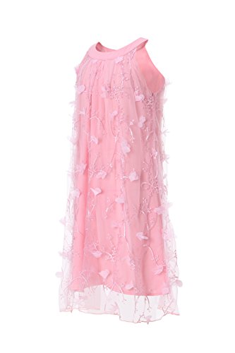 Emma Riley Girls Summer Dress Embroidered Halter Dress Party Dress Pink Size 7-8 Years (8) #TOP3