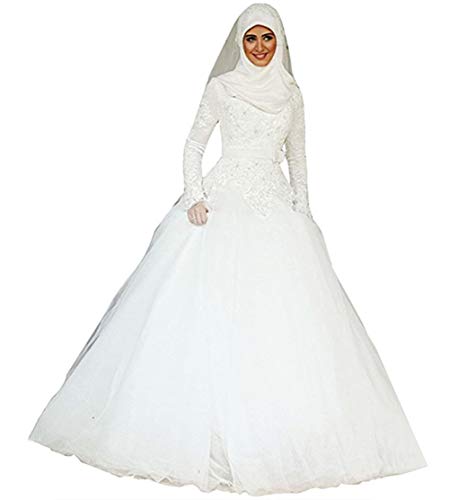 Amazon.com: Ai maria Women's Muslim A Line Wedding Dresses (White, 2) :  Clothing, Shoes & Jewelry