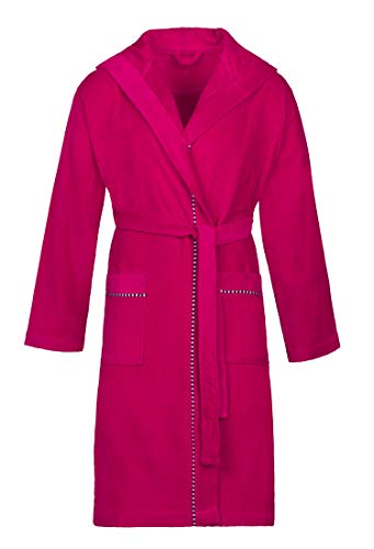 Preisvergleich Produktbild ESPRIT Unisex-Bademantel Box mit Kapuze Velours-Frottier, Fuchsia, XL