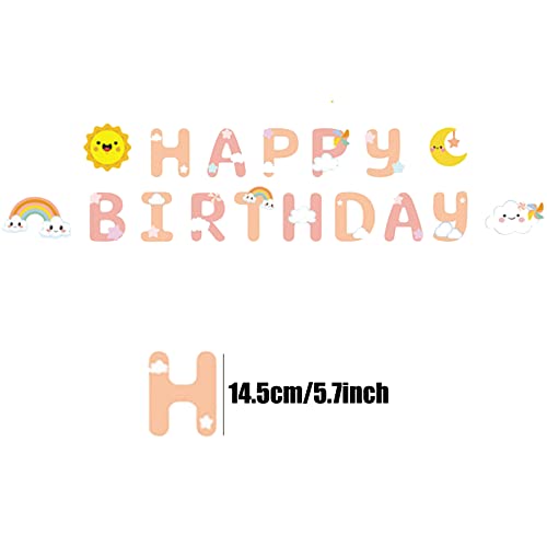Rainbow Happy Birthday Banner,Sunshine Birthday Banner,Rainbow Banner For Kid Party Supplie #TOP1