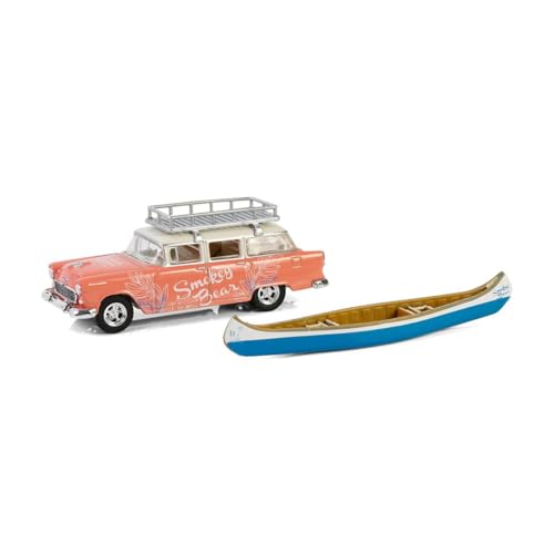 1/64 1955 Two-Ten Townsman con portaequipajes y canoa miniatura 2