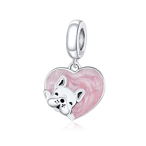 Ciondolo con bulldog francese in argento sterling 925, per bracciale Pandora