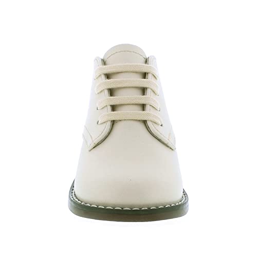 FOOTMATES Todd Lace-Up Bootie Leather Toddler and Baby Walking Shoes with Wide Toe Box and Custom-Fit Insoles, Non-Marking Outsoles - For Infants and Toddlers, Ages 0-43