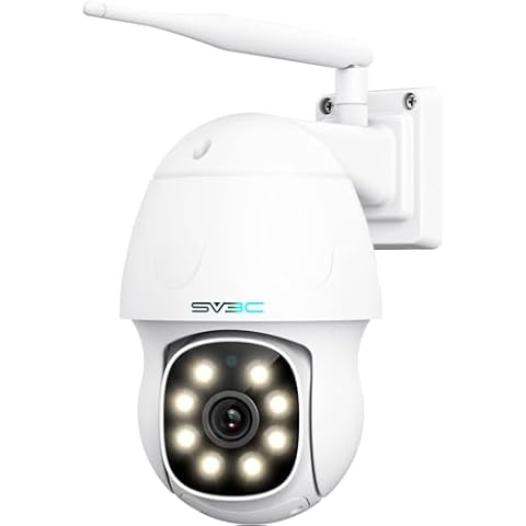 SV3C 4K Security IP Camera Outdoor, 8MP PTZ Pan Tilt Dual Band 2.4G 5G WiFi Cameras with Auto Track, Floodlight Color Night Vision, Human Detect, Onvif, RTSP Browser, 2-Way Audio, FTP, SD Card Record Cover