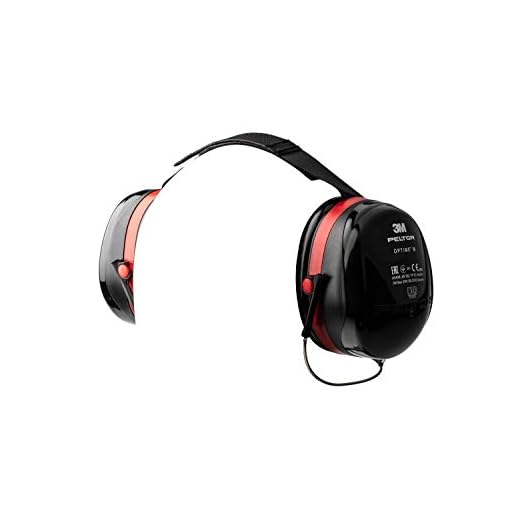 3M PELTOR Optime III öronmuffar, 35 dB, svart/röd, halsband, H540B-412-SV