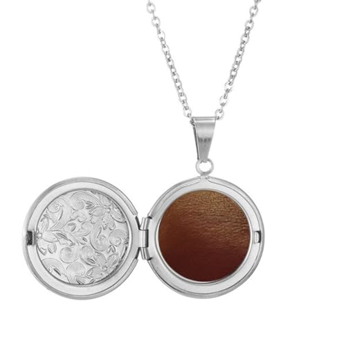 Collier médaillon en cuir marron pour ne plus jamais perdre sa photo