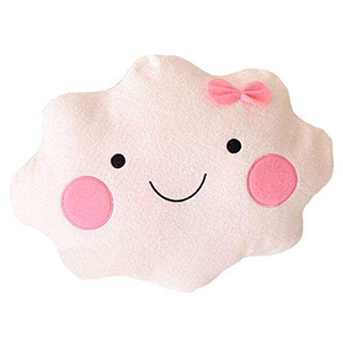 DIVISTAR Coussin Kawaii Smiley Visage Nuage avec Noeud Cover