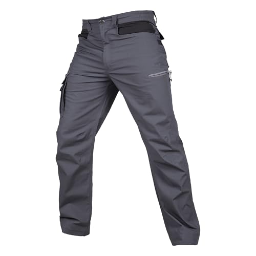 Cofan Pantalón de trabajo elástico Loki 65% poliéster, 32% algodón, 3% elastano, Talla desde la 38 a la 34, Ligero, cómodo y resistente, Color gris, (FR/ES, Números, 44, 46, Regular, Regular, 1, Gris)