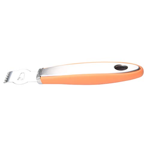MUZOCT Stainless Steel Lemon Zester Grater with Channel Knife and Hanging Loop Kitchen Peeler Tool - Thumbnail 5