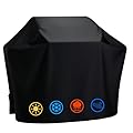 YQSZWJ Grill Cover 40 inch, Heavy Duty Waterproof BBQ Grill Cover for Outdoor, UV Fade & Rip Resistant, with Adjustable Drawstring and Hook-and-Loop Straps for Gas Charcoal Grills, Black