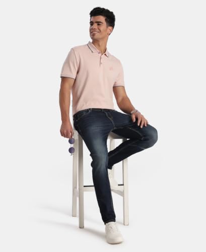 Image of Jockey 3911 Men Super Combed Cotton Rich Solid Half Sleeve Polo T-Shirt (Prints May Vary)