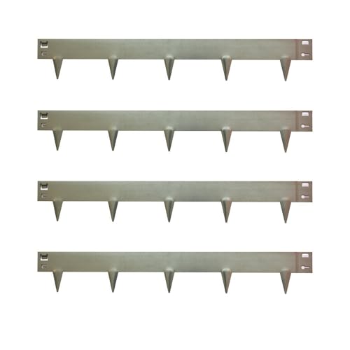 Garden Gear Heavy Metal Border 4 Pack Steel Edging 1.06m Long & 16cm High Easy Installation Rustproof Landscaping Flowerbed Pathway Edge (Grey)