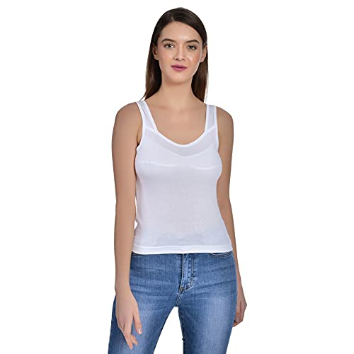 Image of Women's Regular Fit Sleeveless Cotton Camisole Slip Spaghetti Pack of 1
