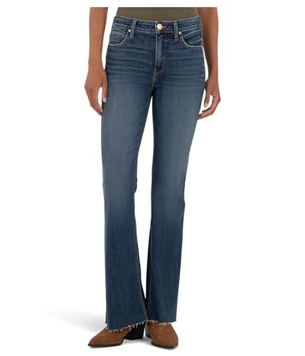 KUT from the Kloth Women's Stella High-Rise Fab Ab Flare W/Raw Hem