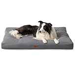 Bedsure Washable Large Dog Bed - 91x68x9cm Flat Dog Bed Mattress with Oxford Fabric, Pet Pillow Cushion for Crate, Dog Mat Outdoor, Grey