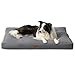 BEDSURE Hundebett große Waschbar - 91x68 cm hundematratze kühlmatte L für Hunde, Outdoor gepolstert Hundematte dunkelgrau in 10cm Höhe, selbstkühlend Grosse XL Hundekissen für Sommer