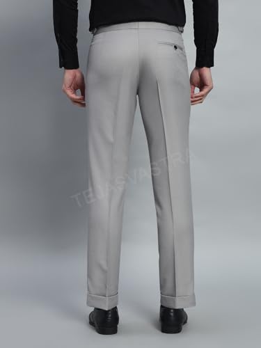 Image of FASHIONEMPIRE Men's Formal Trousers Front Pleated Double Button Gurkha Zion Pant Slim Fit | Stylish Formal Pant for Party and Casual Wear