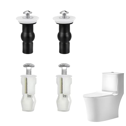 OIGWBPH 4 pcs Universal Schrauben für WC Sitz, Schrauben für Toilettensitz, Befestigung an der Oberseite, Sackloch Toilette Deckel, Toilettendeckel, Klodeckel