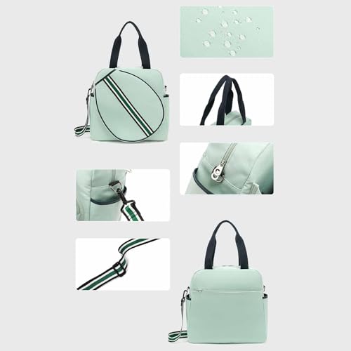 Bolsa de tenis con correa ajustable y cremallera resistente de tejido Oxford 5