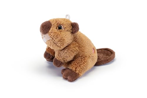 Trudi 68989 Sweet Collection Mini Plüsch Biber ca. 9 cm, Größe XXS, Stofftier mit weichen Materialien und liebevollen Details, Plüschtier mit Schlaufe als Anhänger, Kuscheltier für Kinder, Braun