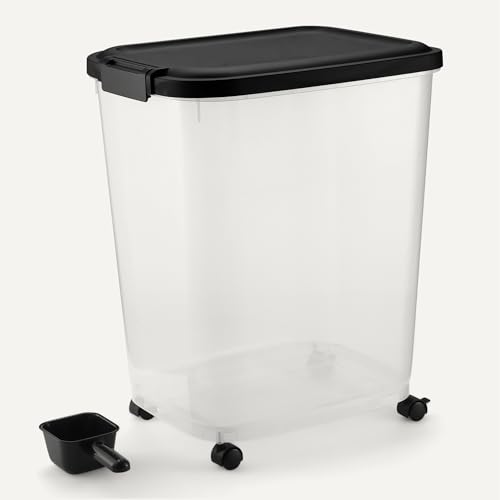 Amazon Basics Tierfutterbehälter für, 22.6 kg,Transparent und Schwarz