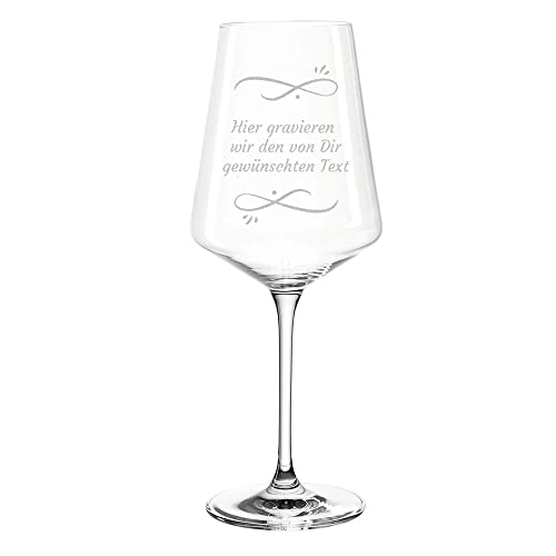polar-effekt Leonardo Puccini Weinglas mit Gravur des Namens – Wein-Glas 560 ml Geschenkidee - Motiv Wunschtext - Wine Glass - mit eigener Botschaft - Weihnachten - Weißwein, Rotwein