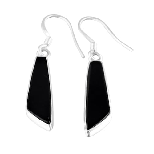 Boucles d'oreilles onyx noir pendantes : légères pour oreilles sensibles