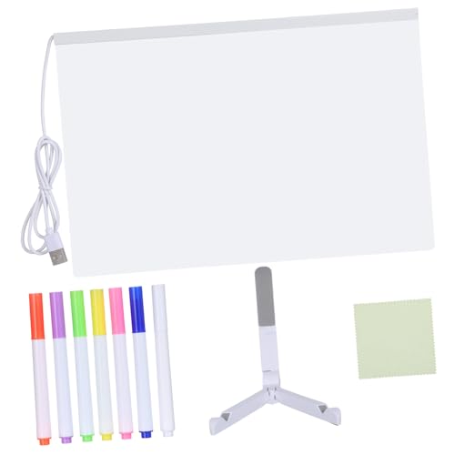 SUPVOX Pizarra Acrílica Luminosa para Tablero Borrable Reutilizable con Soporte Luz LED para Dibujo y Aprendizaje