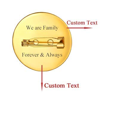 Image of U7 Brooches Jewelry for Women Men, Stainless Steel 18K Gold Plated Classic Feather /Flower /Tree of Life /Custom Photo /Breast Cancer Awareness Pink Ribbion Brooches and Pins for Wedding Dress or Party