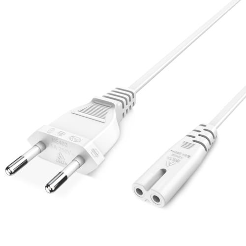 VIEVRE 5m Stromkabel 2 polig, Netzkabel, Eurostecker, C7 Kabel, Stromkabel Strom Kabel Stecker Typ C Eurostecker auf C7 Buchse Euro-Netzkabel für TV, PS3/PS4/PS5, One S/X, Laptop Netzteil, Blu-ray
