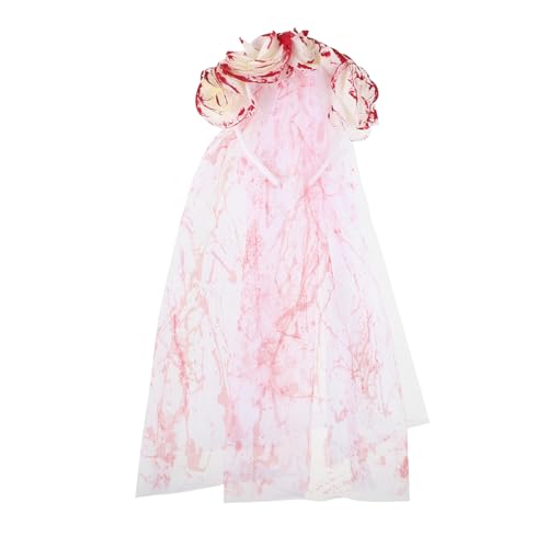 minkissy Bandeau de mariée fantôme coiffe de voile d'halloween jour mexicain des morts coiffe d'Halloween bandeau voile costume du jour des morts Engrener