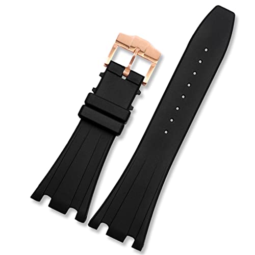 Bracelet de montre en silicone étanche 28mm noir durable et résistant