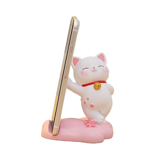 Support de téléphone chat mignon pour bureau avec base antidérapante stable