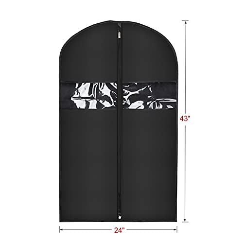 Image of Univivi 16 Pack Suit Garment Bag for Men, 40-Inch Suit Cover Bag Garment Bag for Multiple Suits for Closet Storage with Clear Window for Suit Jacket, Skirt, Shirt and Coat, Black, UN0755