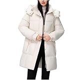 Manteaux en laine pour femme taille 40 - Manteau d'hiver doublé - Manteau matelassé avec col en fourrure - Veste longue doublée de fourrure pour femme - Veste polaire pour femme - Fermeture éclair intégrale - Manteau d'hiver à manches longues avec ceinture française - Veste surdimensionnée grande taille 36-50 - Manteau pour femme équipé d'une capuche - Veste longue bouffante pour femme - Manteau long rembourré avec fermeture éclair sur le devant