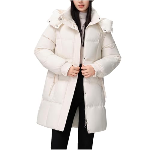 Amazon.com: JOAU Women's Mid Length Hooded Quilted Coat Long