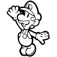 Super Q Mario Brother Luigi - Cartoon Decal Vinyl Car Wall Laptop Cellphone Sticker