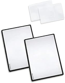 MAGDEPO Page Magnifying Sheet 3X Lightweight Optical Plastic Fresnel Lens with 3X Card Magnifiers, for Reading Small Prints, Map, Book, Magazine, etc.