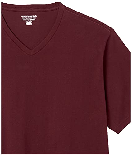 Amazon Essentials Men's Slim-Fit Short-Sleeve V-Neck T-Shirt, Pack Of 2, Burgundy, X-Large #TOP4