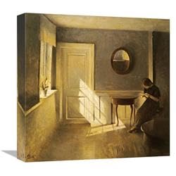 16 in. A Girl Reading in an Interior Art Print - Peter Ilsted
