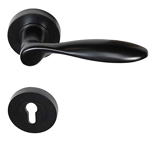 Türbeschlag 1356-G Schwarz Türklinke Rosettengarnitur