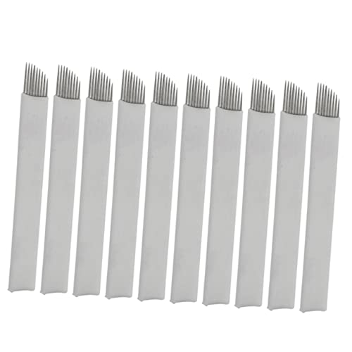 Mikinona 50 Piezas 9 cuchillas microblading cuchillas de agujas para cejas