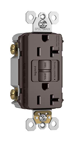 Legrand 15A, 125V, Self-Test Gfci Outlet, 2 Pole, 3 Wire Grounding, Wall Plate Included, Brown #TOP5
