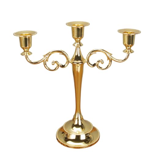 Bougeoir en alliage de zinc doré vintage pour décoration de restaurant et ornement de table - 2