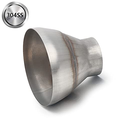 Image of A-KARCK Exhaust Adapter Connector 2.5 inch OD to 5 inch OD, Exhaust Pipe Reducer 4 inch Overall Length 304 Stainless Steel