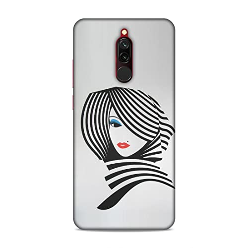 Image of Printed Mobile Back Hard Case Cover for Xiaomi Redmi 8 | Girl, Cute Girl, Eye Lashes, Scarf, Lipstick-2197