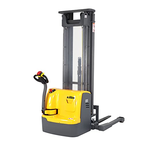 Xilin Fully Electric Powered Stacker 177inch Lifting Height Material Lift with Straddle Legs and 3300lbs in Warehouse