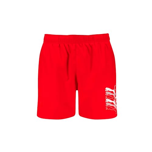 Puma Cat Logo Mid Length - Bañador para Hombre, Rojo, M