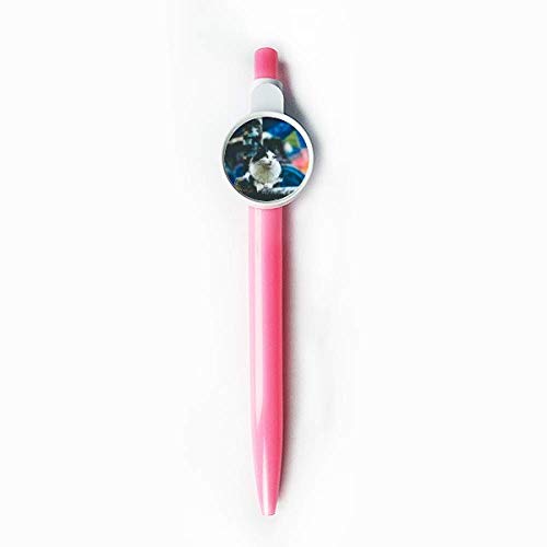 Stylo à bille rétractable chat lazy bleu pour écriture quotidienne