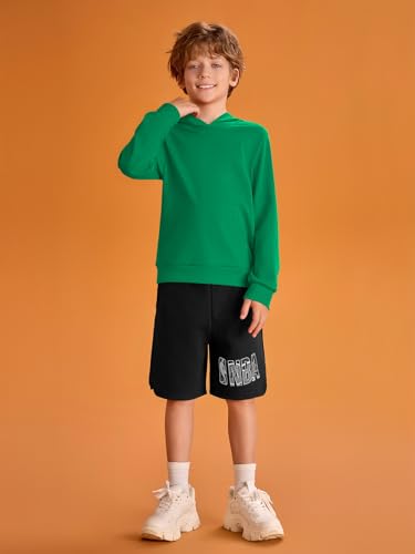 Haloumoning Boys Fashion Hoodies Kids Long Sleeve Hooded Sweatshirts with Kangaroo Pocket 5-14 Years4